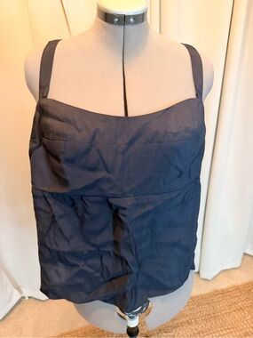 Torrid Black Satin Peplum Cami Top Size 0 Adjustable Straps NWT